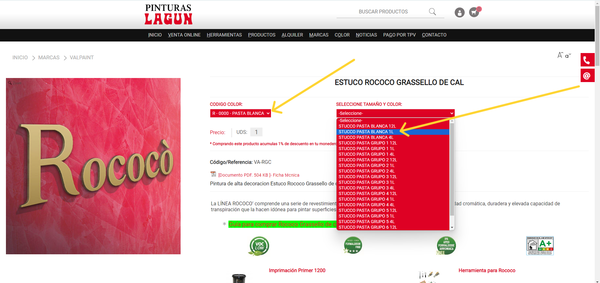 Comprar Rococo Grassello de cal